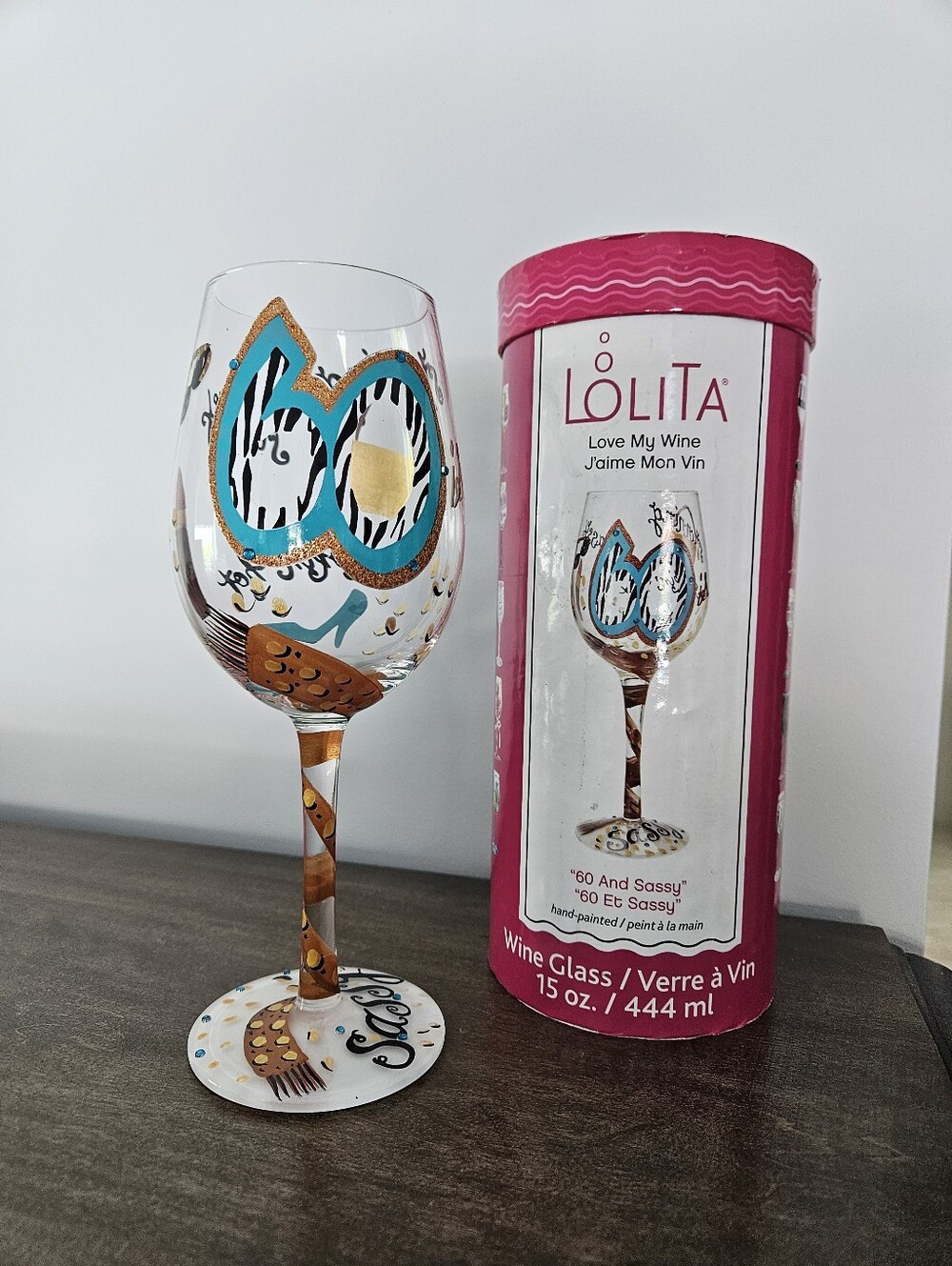 Lolita "60 and Sassy" Wine Glass